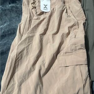 Xersion Tan Wide Leg Cargo Pants